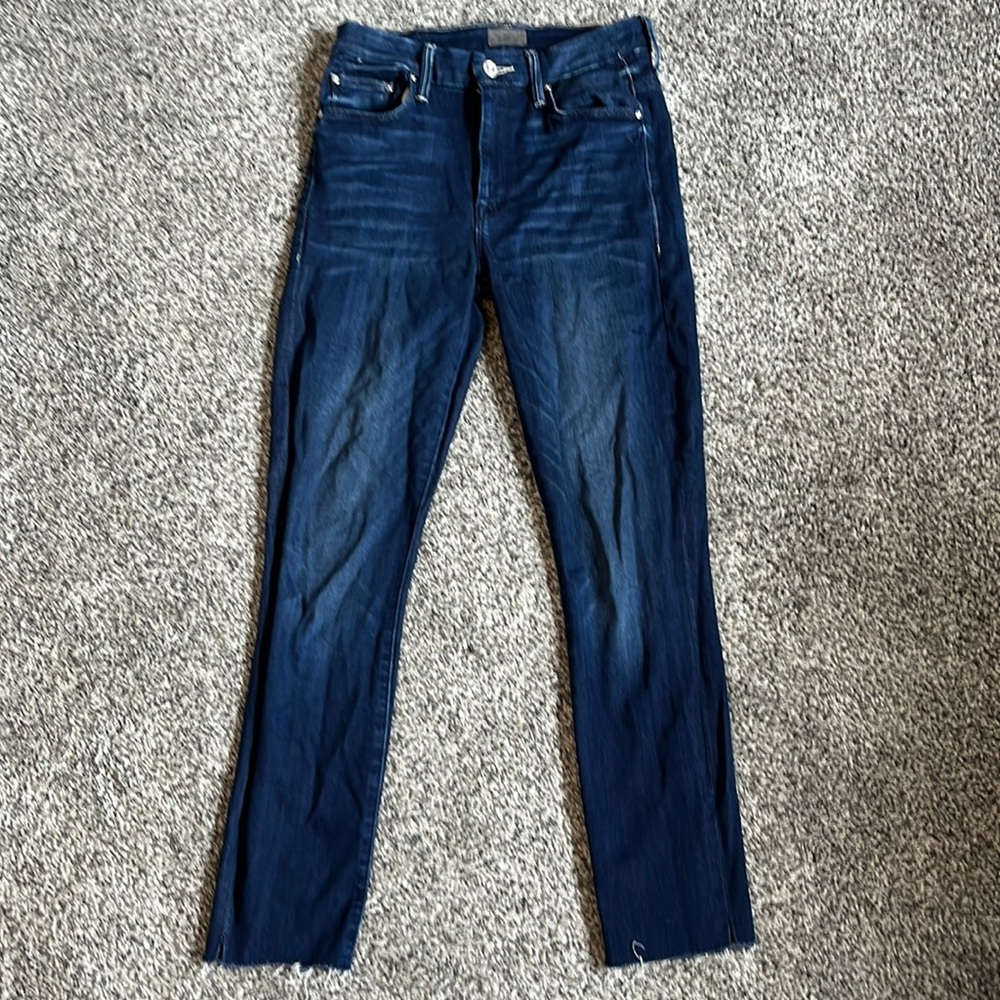 Mother High Waisted Looker Ankle Fray jeans